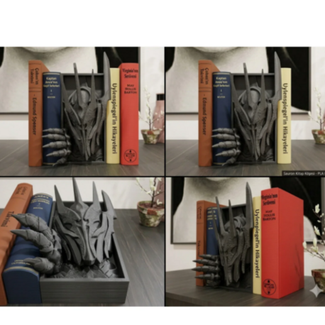 Sauron 3D Kitap Köşesi - Mordor Temalı Book Nook ve Raf Dekoru - LOTR Özel Koleksiyon