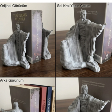 Argonath 3D Kitap Destekleyici Seti - 2 Adet Kralların Kapısı Kitap Ayracı - LOTR Koleksiyonu