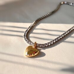 Gold Kalp Uçlu Su Yolu Kolye