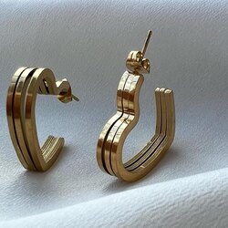 Çelik Gold Kalp Küpe