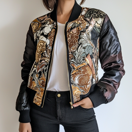 Velvet Clash Patchwork Ceket