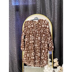 Kahverengi Detaylı Tunik