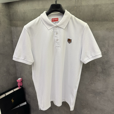 Knzo Premium Nakışlı Beyaz Polo Yaka
