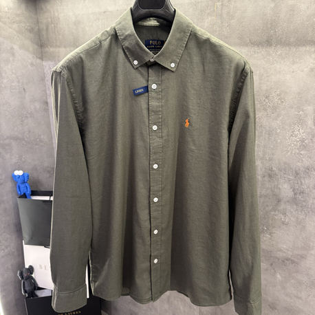 RL 2026 Premium İthal Regular fit Keten Gömlek Haki Yeşil