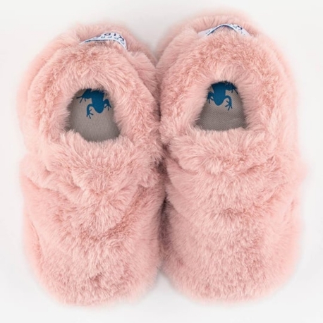 Hopfrög Furry Furry Pembe Kürk Barefoot Patik (Hediye Seti)