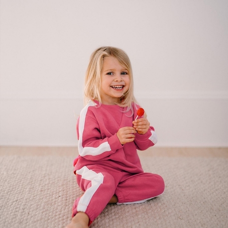 antebies Kontrast Pembe Sweatshirt Pantolon Set

