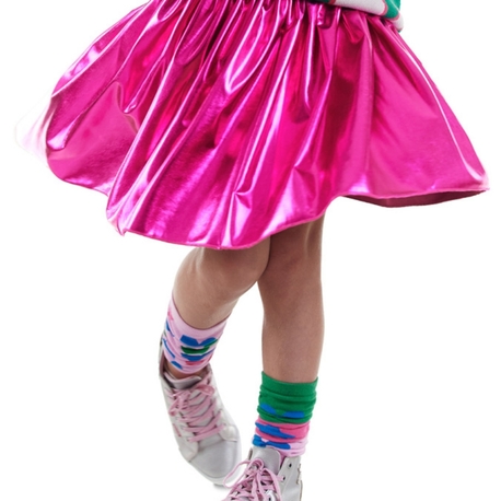 Denokids Kız Çocuk Koyu Pembe Metalik Parlak Etek