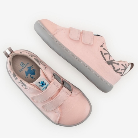 Hopfrög Smart Walker Canvas Play Toz Pembe Barefoot Çocuk Ayakkabı