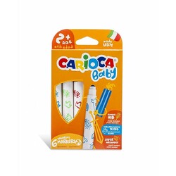 Carioca Jumbo Bebek Süper Yıkanabilir Keçeli Boya Kalemi 6'lı + 2 Yaş