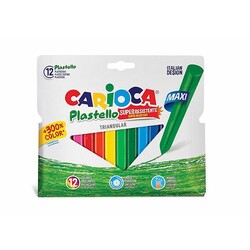 Carioca Jumbo Üçgen Elleri Kirletmeyen Yıkanabilir Pastel Boya Kalemi 12’Li