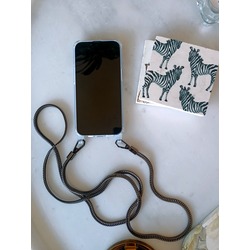 Silver-siyah zincir telefon askısı
