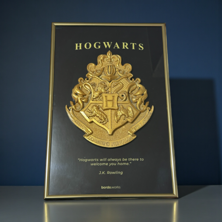 Hogwarts Altın Kabartma Dekoratif Tablo – 