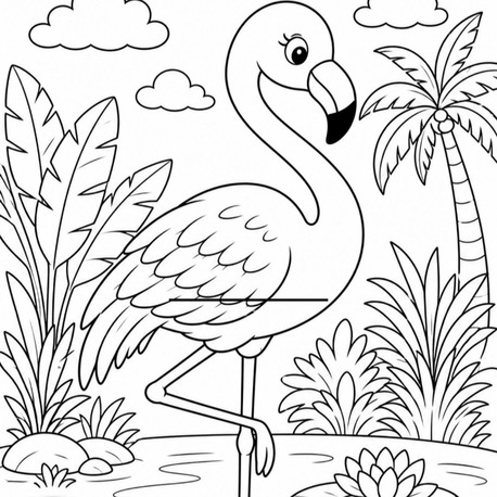 Flamingo Detaylı Boyama