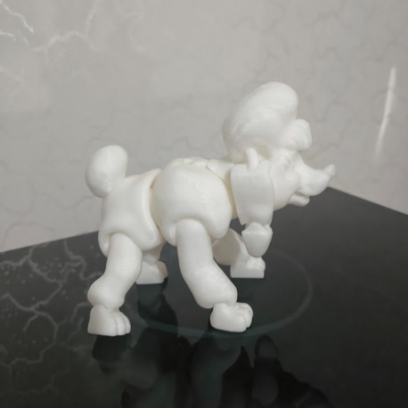 Hareketli Poodle Köpek Figürü - Eklemli Masaüstü Aksesuarı