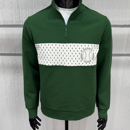 Lacoste Paris Serisi Yarım Fermuarlı Likralı Pamuk Sweatshirt
