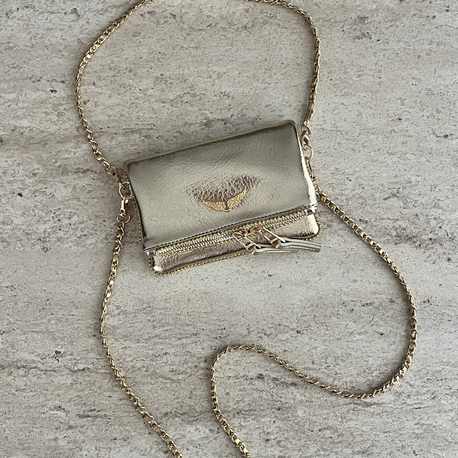 ZADİG VOLTAIRE VIP MINI POUCH GOLD/GİZLİ MIKNATIS