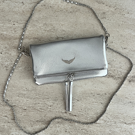 ZADİG VOLTAİRE VIP POUCH SILVER/GİZLİ MIKNATIS