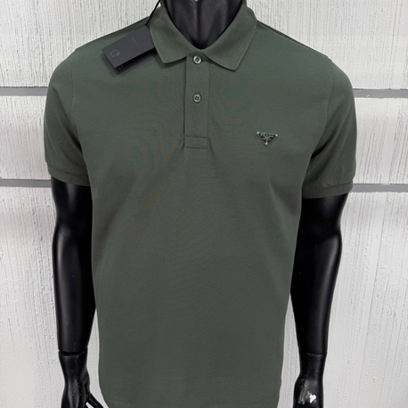 Prada Haki Metal Arma Polo Yaka T-Shirt