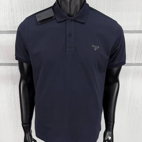 Prada Lacivert Metal Arma Polo Yaka T-Shirt
