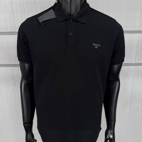 Prada Siyah Metal Arma Polo Yaka T-Shirt