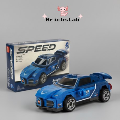 Mini Lego Çek-Bırak Spor Araba Yapım Seti (64 Parça)
