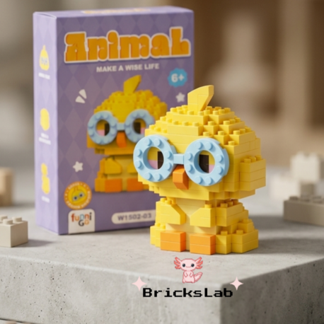 Sevimli Gözlüklü Civciv Bricks Yapım Seti