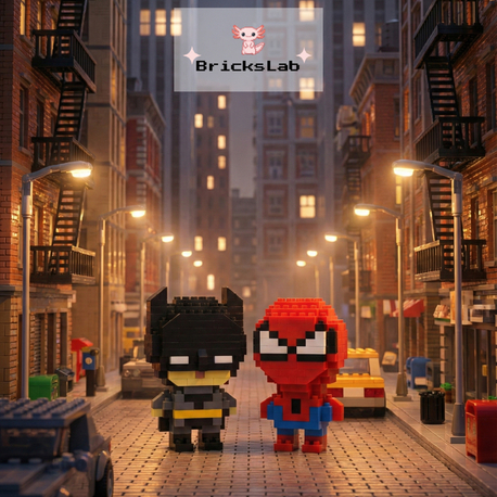 ️ Şehrin Zıt Kardeşleri: "Spider-Man" ve "Batman" İkili Bricks Seti