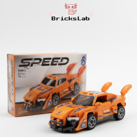 Mini Lego Çek-Bırak Spor Araba Yapım Seti Turuncu