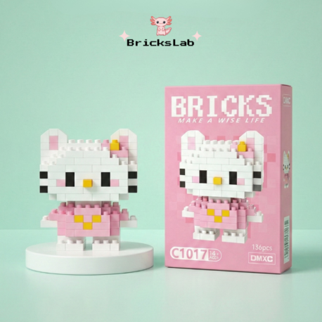 Hello Kitty Pembe Mini Bricks Figürü