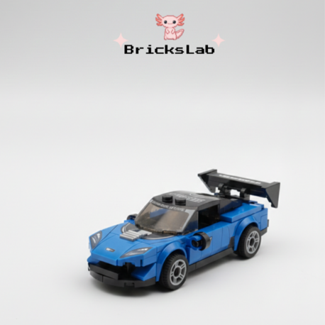 Mini Lego Çek-Bırak Spor Araba Yapım Seti Mavi (64 Parça)