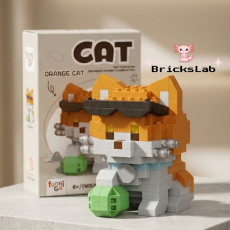 Havalı Turuncu Kedi Bricks Yapım Seti