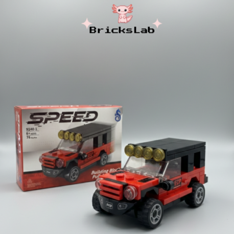 Mini Lego Çek-Bırak Off-Road Jeep Yapım Seti Kırmızı