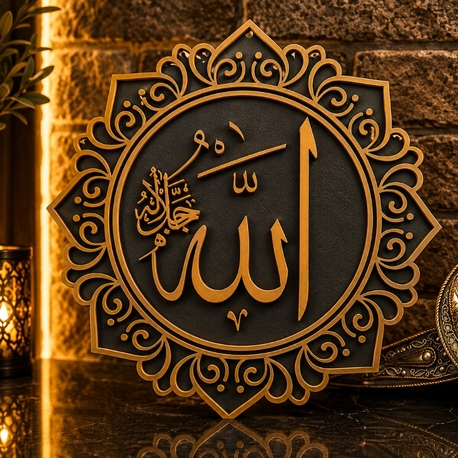 Allah Lafzı Dekoratif Masaüstü / Duvar Süsü