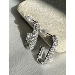 zirkon gömme taşlı silver küpe 