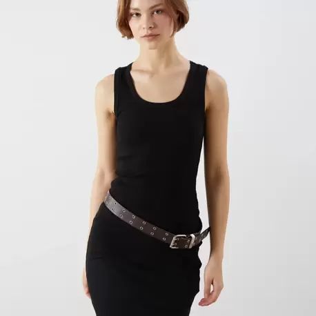 XSIDE Siyah U Yaka Bodycon Elbise