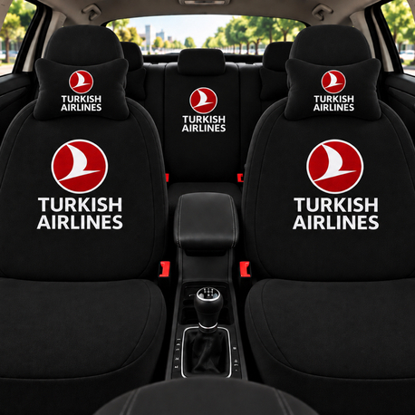 Turkısh airlans logolu 8 parça servis kılıfı siyah