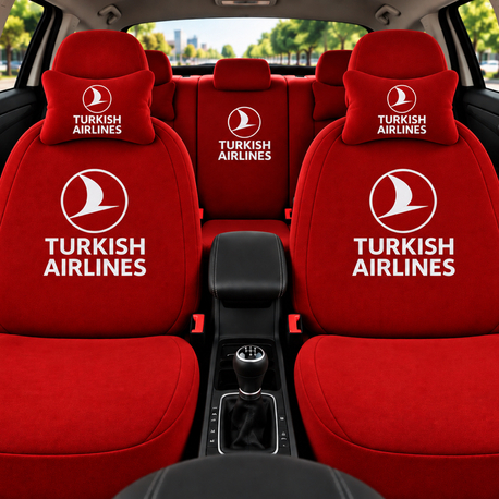 Turkısh airlans logolu 8 parça servis kılıfı kırmızı