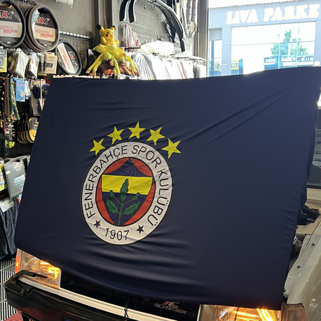 Fenerbahçe bayrağı kaput için lastikli ipli Üniversal tüm araçlara uyar