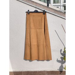 Camel süet midi etek
