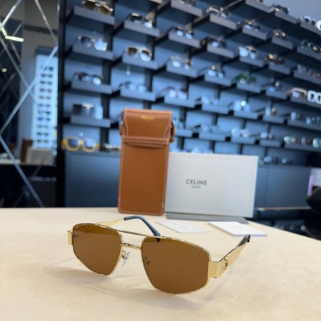 Celine polarize kahverengi cam metal çerçeve güneş gözlüğü