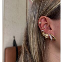 Çoklu görünüm gold earcuff 