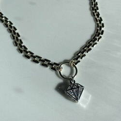 diamond gümüş kolye