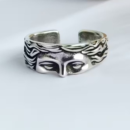 Yunan Tanrısı Bakışlı, Unisex Retro Yüzük (E- Dergi Hediyeli)