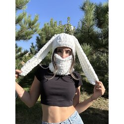 Beyaz Tavşan Maske Balaclava