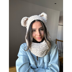 İnce Örgü Oversize Ayıcık Maske Balaclava