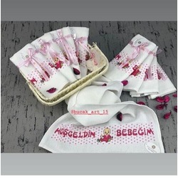 Baskılı Kız Bebek Havlusu