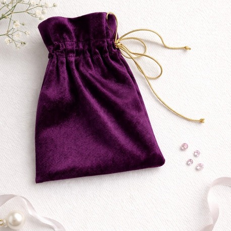 Amethyst Mini Kese 10x15 cm  Kadife Hediye & Takı Kesesi – Mor Şık Sunum
