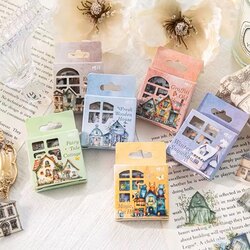 Lovely Whimsical Houses Pet Sticker Box