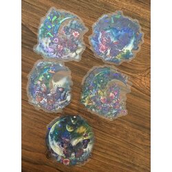 Butterflies on the Moon Cyrstal Pet Stickers