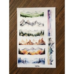 Mountain Borders Şeffaf Sticker Sayfası